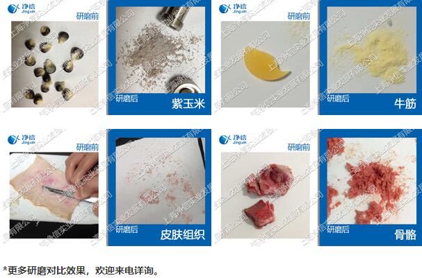 生物样品研磨效果对比图